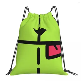 Invader sac à dos Zim!Sacs à cramps portables Gir Mask Pocket Sac à cordon portable Pocket Sac Bag Bookbag pour homme étudiant