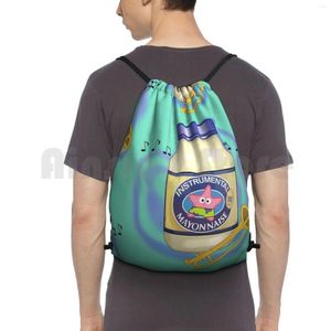 Backpack is mayonaise een instrument?Drawstring Bag Rijdende klimgym Mayo Star grappige cartoon