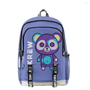 Mochila ItsFunneh Krew District Merch Cremallera Niños Niños Bolsa Escolar Mochila única Unisex Traval Oxford Tela Bolsas divertidas