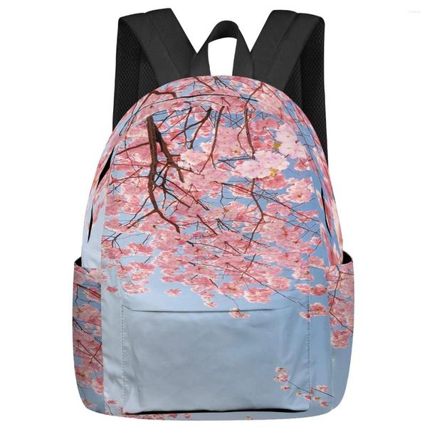 Mochila Japan Pink Cherry Cherry Sky Student School School Custom Custom para hombres Mujeres Femeninas Viajes Mochila