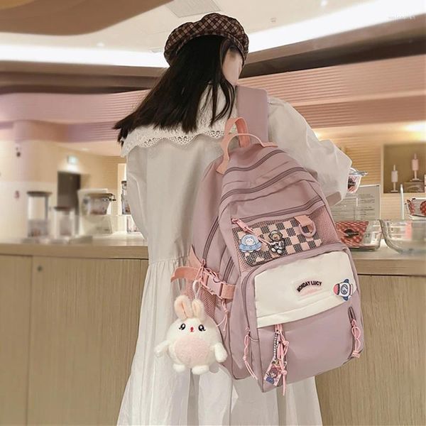 Sac à dos japonais pour filles, cartable d'école pour adolescentes, multi-poches, Kawaii, pour femmes, Harajuku, mignon Mochila