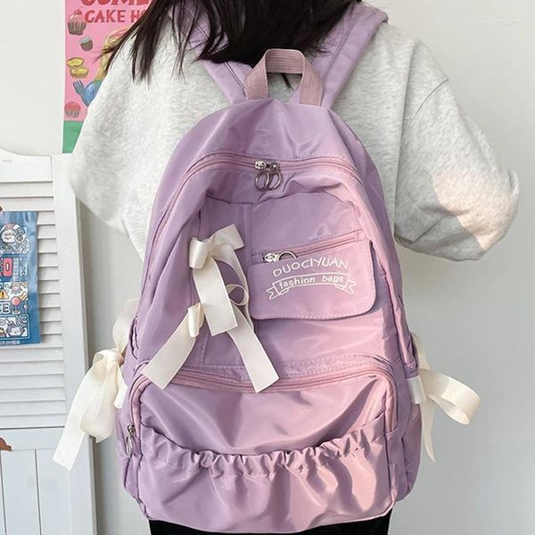 Mochila japonesa kawaii linda mochila de la escuela de arco para adolescentes mujeres bolsas de viaje Harajuku y2k portátiles para niños