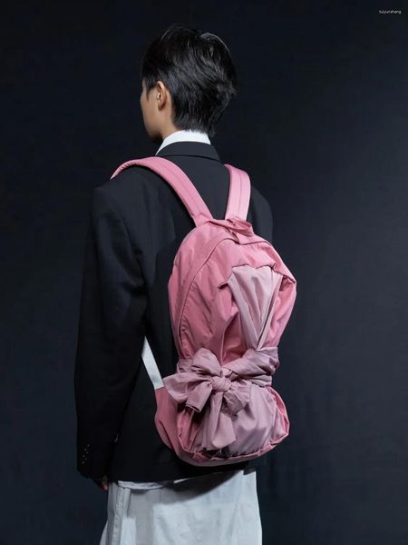 Mochila japonesa coreana 2024 arco de alta capacidad para mujeres y2k moderna universitaria estudiante unisex bolsa de viajes de moda