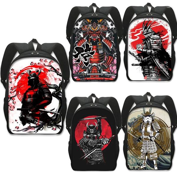 Mochila japonesa samurai bushido impresión mujeres mochilas harajuku bolso de viaje hombres laptop para adolescentes hip hop schoolbags