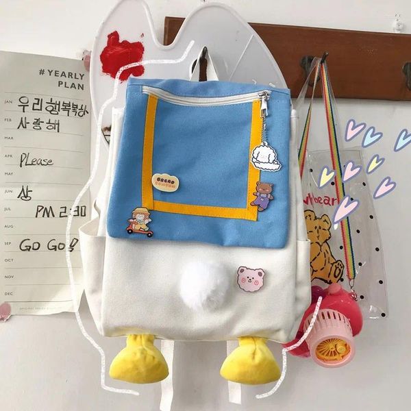 Sac à dos cartable japonais femme Harajuku filles mignonnes collégiens Ins toile