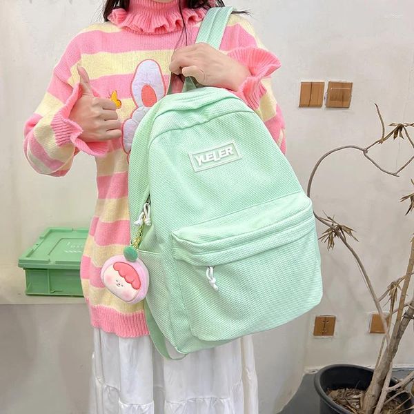 Sac à dos JOYPESSIE mode mignon fille été Bookbag sac à dos pour adolescents cartable imperméable Kawaii couleur bonbon dame Mochila