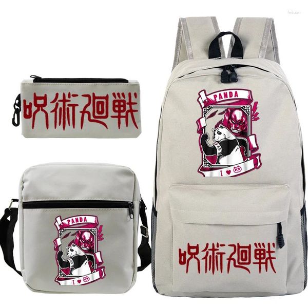 Mochila jujutsu kaisen mochilas kawaii panda gaittio estuche de lápices bolsas de maquillaje de chicas