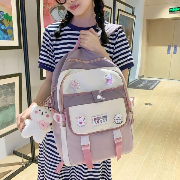 Sac à dos Kawaii étudiant Bookbag étanche mignon mode adolescents pour filles sac de collège sac femmes ordinateur portable Mochila