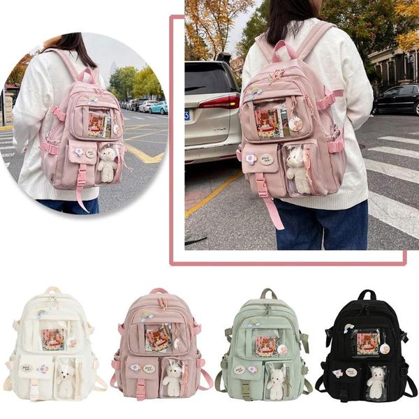 Sac à dos Kawaii pour femmes, sac d'école esthétique pour adolescentes, sac à dos pour étudiants, sacs de voyage pour ordinateur portable, Style coréen