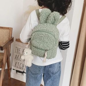 Sac à dos en peluche pour enfants en bas âge, joli sac d'école de maternelle, sac de jour en polaire chaud d'hiver, voyage en plein air pour garçons et filles