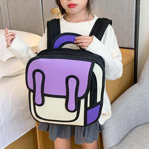 Sac à dos maternelle cartable garçons et filles Mochila enfants sacs d'école impression 2D 3D pour enfants dessin animé éclaircissant sacs à dos