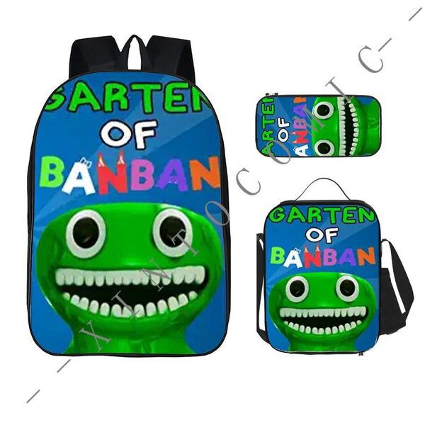 Mochila para estudiante de jardín de infantes y bolsas escolares para niños Nylon Material de alta calidad set de tres piezas