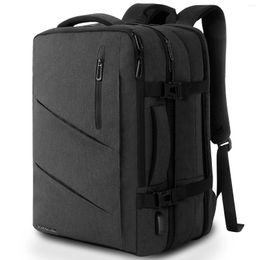 Mochila Kingslong Men Business Laptop expandible Bolsa USB USB de 18 pulgadas Gran capacidad Viajes impermeables afuera