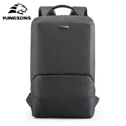 Backpack Kingons 15.6 '' ordinateur portable masculin haut de gamme haut de gamme USB charge sac à dos adolescents adolescents sac à école ultra-mince mochila