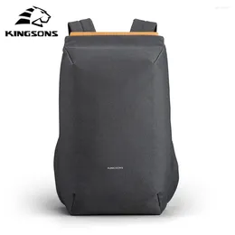 Backpack Kingons 15.6 '' Sac à dos imperméable USB Charging School Sac Antift Hommes et femmes pour ordinateur portable voyage Mochila