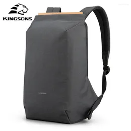 Backpack Kingons 2024 Antift Men 180 degrés Open USB Charging ordinateur portable de 15,6 pouces Sacs d'école pour adolescents