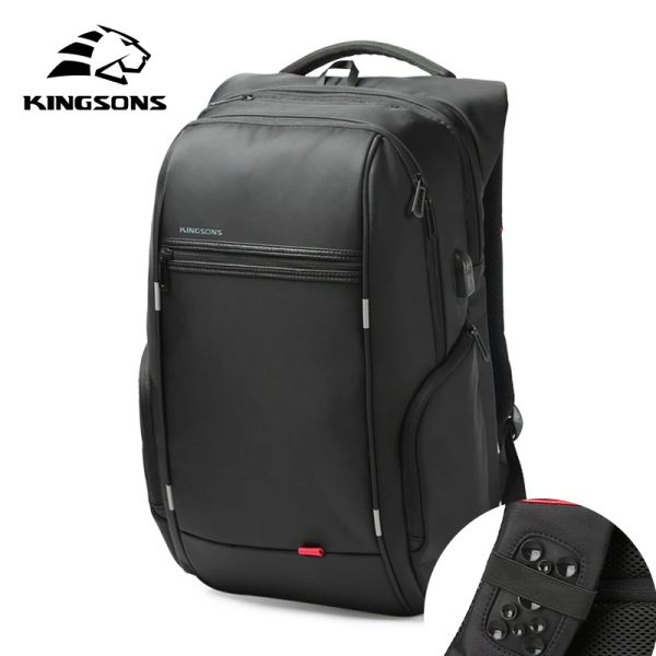 Sac à dos Kingsons marque 13.3 15.6 17.3 pouces étanche antivol ordinateur portable sac à dos pour hommes femmes externe USB Charge pochette d'ordinateur