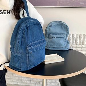 Rugzak Koreaanse Mode Rugzakken Voor Studenten Vrouwen Vintage Denim Casual Schoudertassen Tieners Schooltas Trendy Reizen