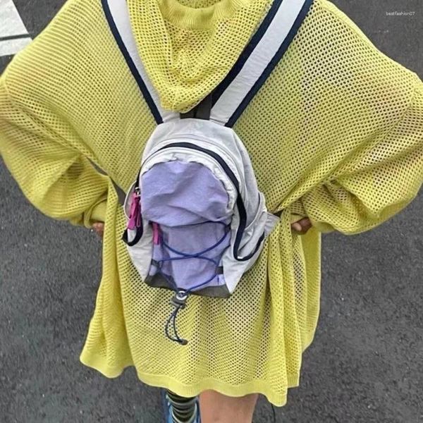 Mochila Moda coreana Vendaje Bolsa de picnic Pequeña capacidad Senderismo al aire libre Viaje Hada Grunge Escuela clásica Mujeres