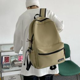 Rugzak Korean Girls Boys Solid Color School Bag College Studenten Booktas Vrouwelijk Male Back Pack vrouwen Travel Bagpack