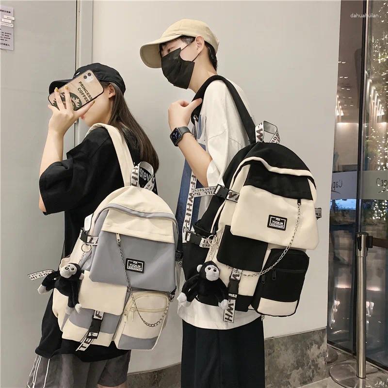 Sırt çantası Koreli Okul Çantası Kız Öğrenci Büyük Kapasite Moda Moda Boy Bilgisayar Çantası Kadın Okul Çantaları