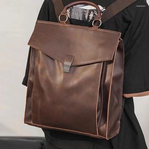 Mochila estilo coreano adolescente bolso escolar de cuero vintage para laptop para laptop de estudiantes de alta calidad