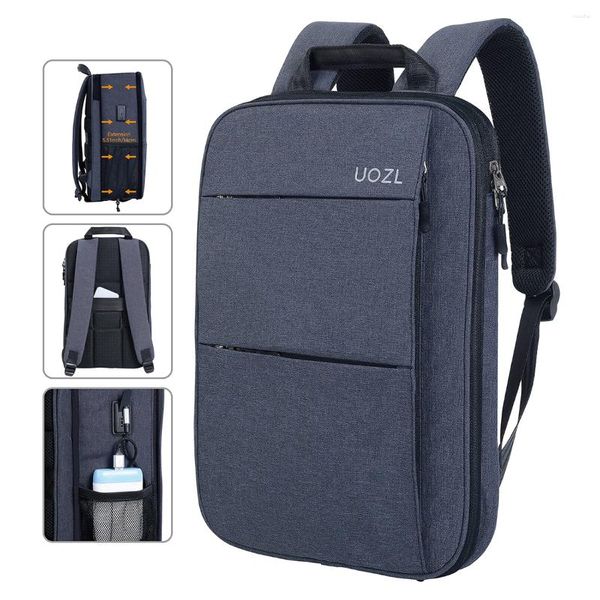 Backpack ordinateur portable 14 pouces Slim Slim Extensible à grande capacité Compartiment indépendant Anti-Spllash Anticroupement étanche