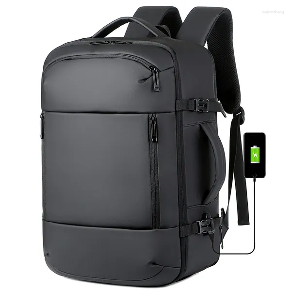 Sac à dos à grande capacité pour les hommes voyageurs pour les hommes extensibles USB Handheld à double usage sac à bandoulière de 17 pouces.