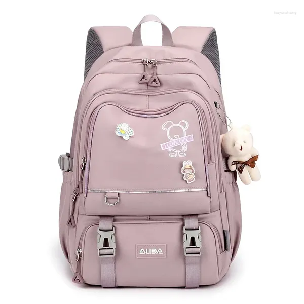 Mochila de gran capacidad de nailon para niñas, bolso de viaje de tendencia coreana, bolsas informales para estudiantes de secundaria