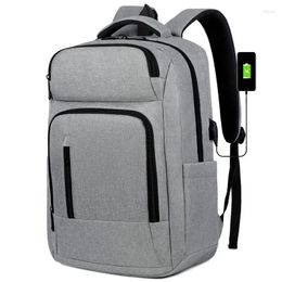 Mochila a gran capacidad Oxford Men laptop 15.6 Bolsas escolares de estudiantes universitarios de 17 pulgadas para adolescentes USB cargando paquete de retroceso