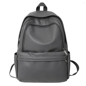 Mochila de gran capacidad PU Cuero Mujeres Hombres Cool Traveling Bagpack Escuela de alta calidad para niñas Libro Pareja