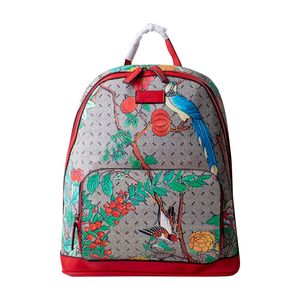 Rugzak grote capaciteit reizen plunje schoudertassen handtas canvas mode brief print bloemen patroon dame rug pack echte lederen tas