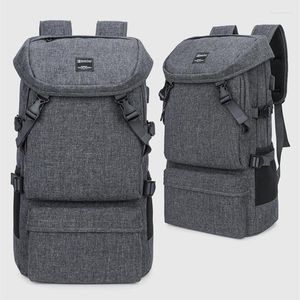 Grand sac à dos de voyage en plein air, adapté à un ordinateur portable de 15.6 pouces, sac de voyage de randonnée étanche avec Port de chargement USB