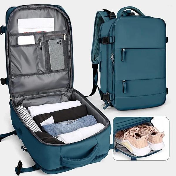 Mochila grande para mujer, bolso de viaje para ordenador portátil de 17 pulgadas, USB, avión, bolso de hombro de negocios, mochila escolar de nailon para estudiantes, paquete de equipaje XA370C