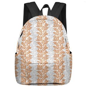 Rugzak Leaf Gradient Minimalistisch Windgrijs Student Schooltassen Laptop Op maat voor mannen vrouwen vrouwelijk reizen Mochila