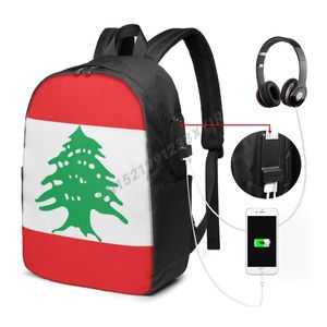 Sac à dos drapeau du Liban carte du pays libanais c'est dans mon ADN Fans étudiant cartable voyage décontracté sac à dos pour ordinateur portable unisexe sac à dos