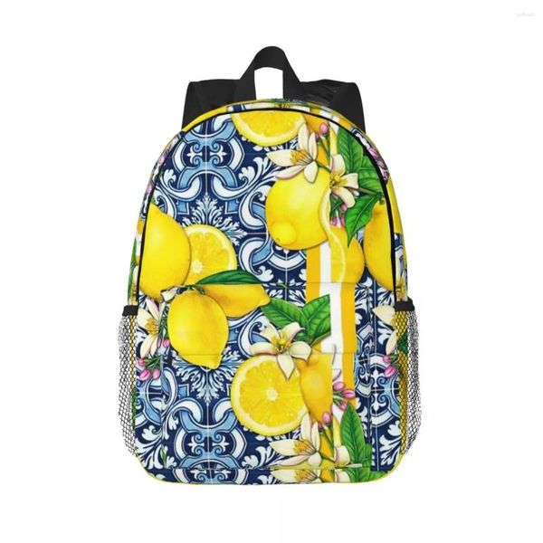 Sac à dos citron Sorrente Style carrelage oreiller sacs à dos adolescent Bookbag enfants sacs d'école voyage sac à dos sac à bandoulière grande capacité