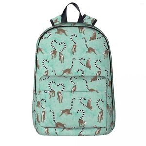 Sac à dos Lemur Love, sac à dos de grande capacité pour étudiant, sac à bandoulière pour ordinateur portable, mode voyage, école pour enfants