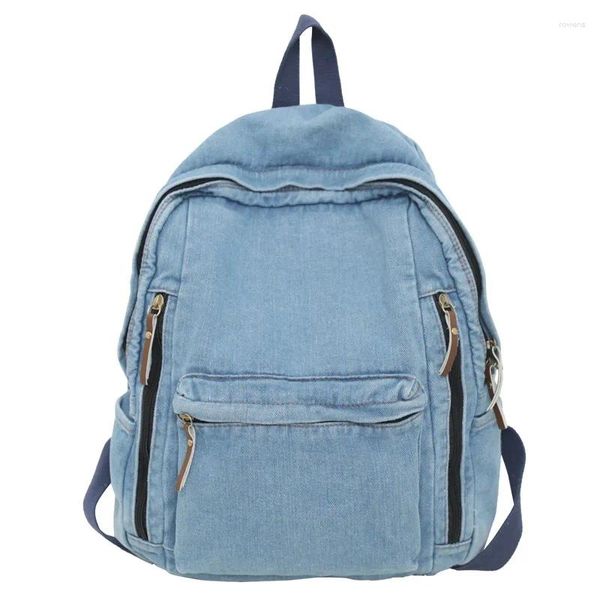 Sac à dos portable léger sac à dos pour adolescents pour adolescents denim collège schoolbag scolaris