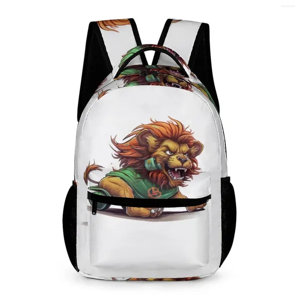 Sac à dos lion style dessin dessin animé garçon fille polyester cyclisme sac à dos sac à dos cool sacs sac à dos