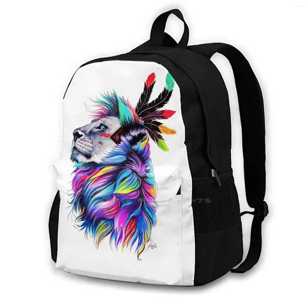 Mochila Lion King Mujeres Hombres adolescentes Bolsas de la escuela de viajes Animales Mufasa Hunting Circus Watch Conciencia espiritual