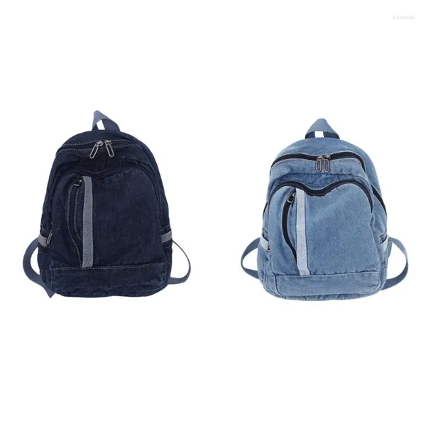 Mochila Mochila Literaria Mochila Escolar Mochila Azul Jean Para Compras Diarias