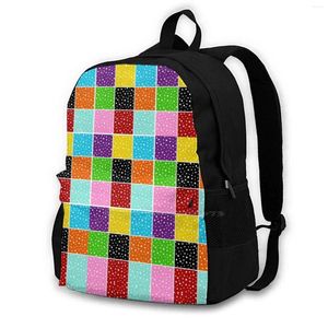 Backpack Live in Color Collection by Studio M Co School Sacs For Teenage Girls Ordintier Travel Retro Disco True Multicolor