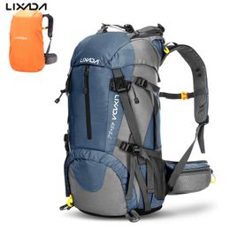 Mochila Lixada 50L Bolsa de escalada impermeable con cubierta para la lluvia Mochila de nailon Deporte al aire libre Mochila Camping Viajes Bolsa de trekking Mochila 231120