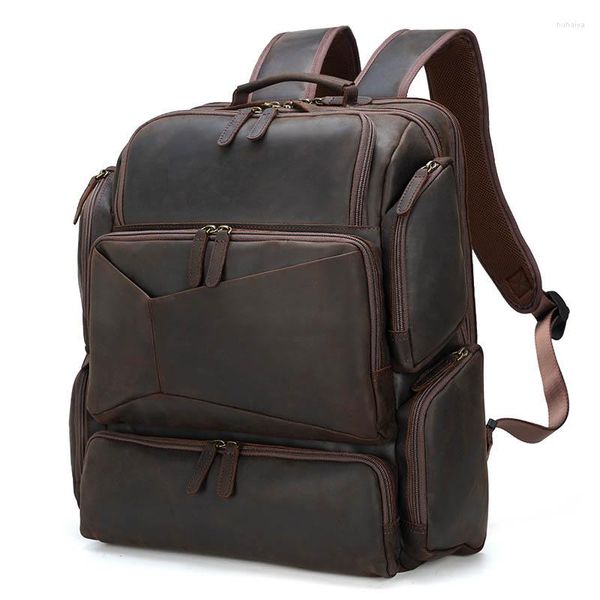 Sac à dos Luufan Extra Large homme voyage en cuir véritable Fit 17 