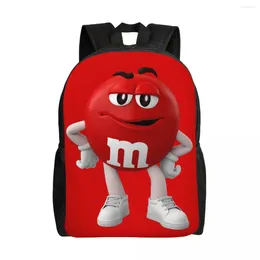 Backpack MM's Chocolate Candy Caracter Face Travel Women Men Laptop Laptop Bookbag Funny College Student Pack Bolsas