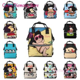 Sac à dos Mafalda imprimé sac à dos momie sac à langer multifonction sacs à couches de maternité, sac pour enfant avec poche pour ordinateur portable