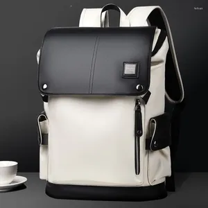 Sac à dos homme en cuir souple recharge sac d'école pour ordinateur portable mâle étanche voyage mode décontracté qualité hommes