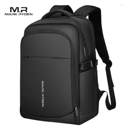 Sac à dos Mark Ryden Man étanche 15,6 pouces pour ordinateur portable poches multicouches sac USB charge scolaire voyage mochilas