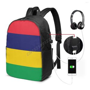 Backpack Maurice Flag Mauritiens Country Carte C'est dans mes fans d'ADN Fans Student Schoolbag Travel Organizal ordinateur portable Pack Unisexe